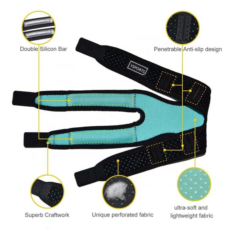 Neoprene Adjustable Dual Strap Band Brace for Knee Support-3