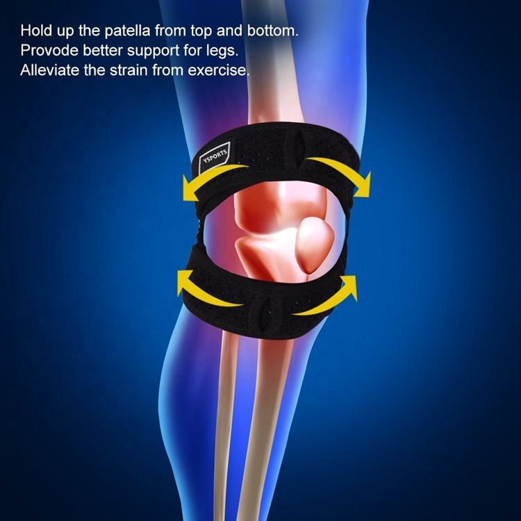 Neoprene Adjustable Dual Strap Band Brace for Knee Support-4